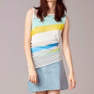 Diane Von Furstenburg Stripe Asymmetrical Top